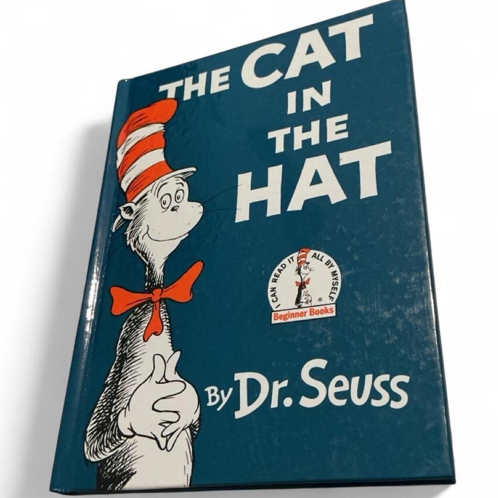 Dr. Seuss The Cat in the Hat Kids Book Blue Hardcover Beginner Books